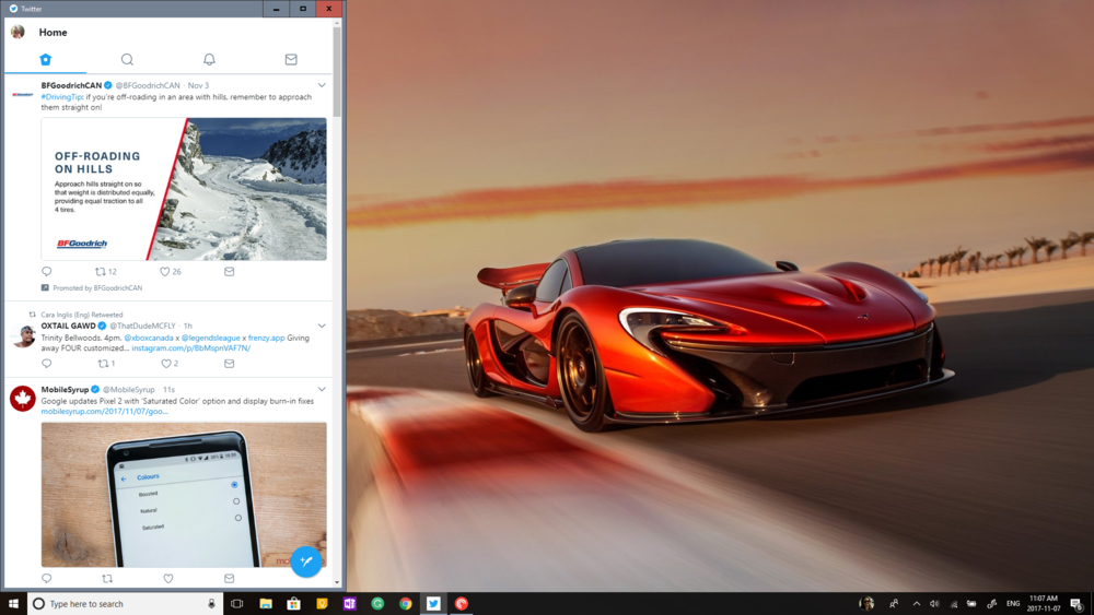  Twitter Lite Screenshot running on Windows 10 